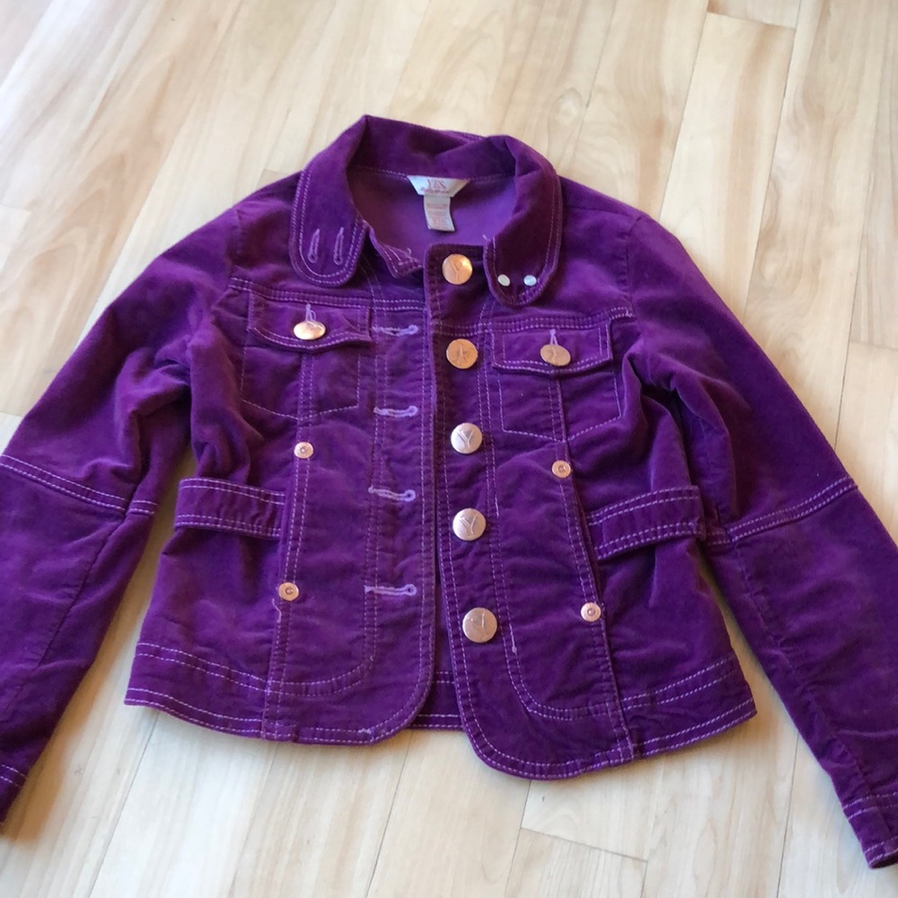 Purple velvet jacket Brand name: Yes